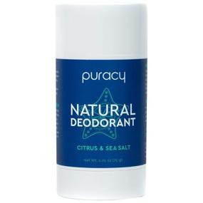 img 4 attached to 🍊 Puracy Natural Deodorant for All-Day Odor Protection, Men and Women – Friction-Free Formula, Citrus & Sea Salt, 2.65 oz
