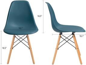 img 1 attached to 🪑 Modern Style Furmax Pre Assembled Dining Chairs: Set of 4 Mid Century Modern DSW Shell Lounge Plastic Chairs in Dark Green - Perfect for Kitchen, Dining, Bedroom, and Living Room