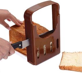 img 4 attached to 🍞 Compact Foldable Sandwich Bread Slicer - ABS Bread Slice Rack for Baking, with Four Adjustable Sizes - Red