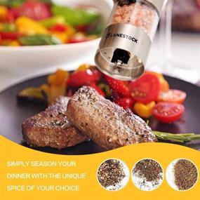 img 2 attached to 🧂 Lanestock Electric Salt and Pepper Grinder Set – Battery Operated Stainless Steel Spice Grinders with Stand – LED Light and Adjustable Knob on Each Mill – Powerful Motor for Long-Lasting Performance