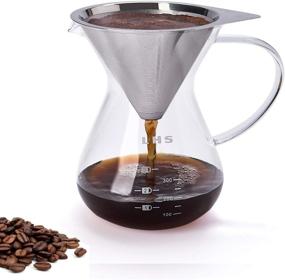 img 4 attached to ☕ Pour Over Coffee Maker - Stainless Steel Filter - Glass Carafe - Paperless & Reusable - BPA-Free - 13.5oz/400ml - Hand Coffee Dripper Brewer Pot