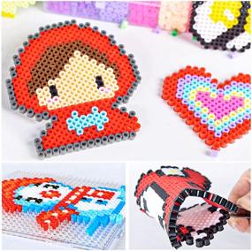 img 3 attached to 🧩 Ultimate Perler Bead Kit: 5000 Pieces with 5 Large Pegboards, Tweezers, and Ironing Papers