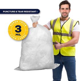 img 2 attached to 🗑️ Clear Heavy Duty Garbage Bags 55-60 Gallon - 3.0 Mil - Contractor Trash Bags, 38&#34; x 58&#34; (25 Count) by Plasticplace