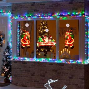 img 1 attached to LED Flashing Christmas Decorations: Double-Sided Hanging Lights for Door, Window, Wall, Fireplace, Patio