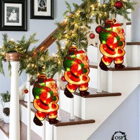 img 2 attached to LED Flashing Christmas Decorations: Double-Sided Hanging Lights for Door, Window, Wall, Fireplace, Patio