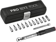 precision bike torque wrench set for mountain & road bikes - pro bike tool 1/4-inch drive with allen & torx sockets, extension bar, dual readout, and storage box логотип