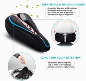 img 2 attached to 🚲 EUGO Bike Seat Cover: Premium Silicone Memory Foam Cushioning with Riding Mask, Arm Sleeves, and Reflective Bands - Ideal for Mountain & Stationary Bikes