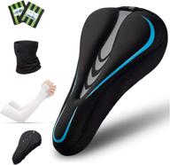 🚲 eugo bike seat cover: premium silicone memory foam cushioning with riding mask, arm sleeves, and reflective bands - ideal for mountain & stationary bikes logo