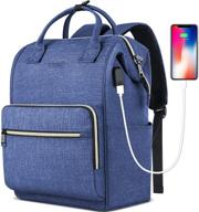 🎒 blue travel laptop backpack with usb charging port and anti-theft features for school, work, and travel - fits 15.6 inch laptops- water resistant and suitable for men, women, and students logo