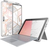 📱 i-blason [cosmo] marble glitter case for microsoft surface go 2 / surface go – slim, protective, with pen holder and type cover compatibility logo