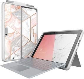 img 4 attached to 📱 I-Blason [Cosmo] Marble Glitter Case for Microsoft Surface Go 2 / Surface Go – Slim, Protective, with Pen Holder and Type Cover Compatibility