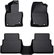 all-weather car floor mats for mazda cx-5 2017-2021, full set of tpe rubber floor liners - front & rear - ultimate protection logo