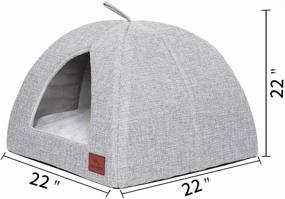 img 3 attached to 🐱 Miss Meow Cat Cave Bed Tent: Ultra Soft, Machine Washable & Calming for Indoor Small and Large Cats, Small Dogs - Removable Cushion Cover, Anti-Slip Bottom & Fluffy Warming Design