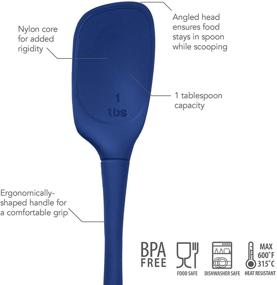 img 3 attached to 🥄 Tovolo Flex-Core Silicone Spoon with Angled Head, Measuring Markings - Ideal for Cooking & Baking, Heat-Resistant, BPA-Free - Dishwasher-Safe, Deep Indigo