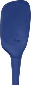 img 2 attached to 🥄 Tovolo Flex-Core Silicone Spoon with Angled Head, Measuring Markings - Ideal for Cooking & Baking, Heat-Resistant, BPA-Free - Dishwasher-Safe, Deep Indigo