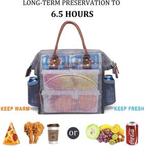 img 2 attached to 👜 LOKASS Lunch Bag: Insulated Wide-Open Tote for Women/Men - Large, Durable, and Stylish