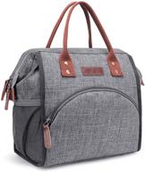 👜 lokass lunch bag: insulated wide-open tote for women/men - large, durable, and stylish logo