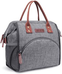 img 4 attached to 👜 LOKASS Lunch Bag: Insulated Wide-Open Tote for Women/Men - Large, Durable, and Stylish