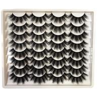🔥 gmagictobo fluffy dramatic faux mink lashes - 16 pairs 20mm wispy long thick strip eye lashes multipack for false eyelashes logo