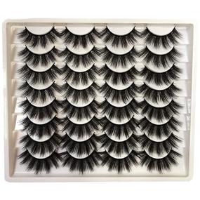 img 4 attached to 🔥 Gmagictobo Fluffy Dramatic Faux Mink Lashes - 16 Pairs 20MM Wispy Long Thick Strip Eye Lashes Multipack for False Eyelashes