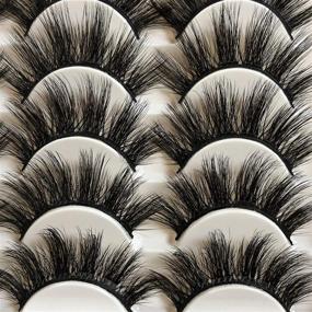 img 2 attached to 🔥 Gmagictobo Fluffy Dramatic Faux Mink Lashes - 16 Pairs 20MM Wispy Long Thick Strip Eye Lashes Multipack for False Eyelashes