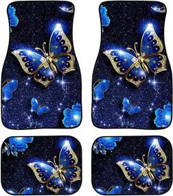 img 2 attached to FOR U DESIGNS Bling Butterfly Print Car Floor Mats For Women