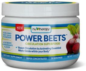 img 4 attached to 💪 Nu-Therapy Power Beets: Суперконцентрированное средство для улучшения кровообращения, добавка суперфудов с ароматом ягод асаи и граната - порошок из сока свеклы без ГМО (5.8 унций)