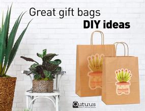 img 1 attached to 🛍️ Large Kraft Gift Bags with Handles - 25 Pcs 10x5x13 inch Brown Paper Bags, Reusable Grocery Shopping Bags