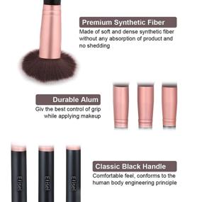 img 2 attached to 💄 Rose Gold Makeup Brush Set - 17 Pcs with 4 Makeup Sponge Blender, 2 Makeup Powder Puff, 1 Silicone Brush Cleaner - Complete Make Up Brushes Kit