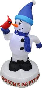 img 1 attached to 🎅 BZB Goods 4 Foot Christmas Inflatable Snowman with Bird Yard Decoration: Stunning LED Lights for Outdoor Indoor Holiday Decor, Delightful Blow up Decorations for Lawn & Home