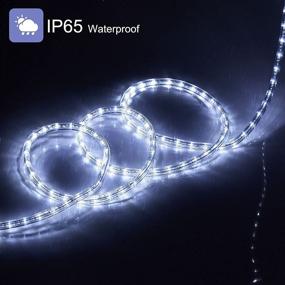 img 1 attached to 💡 Waterproof LED Rope Lights for Outdoor Decoration - 18 Feet, 216 LEDs, Connectable String Lighting for Tree, Bedroom, Camping Party, Garden, Wedding, Pool, Eaves, Christmas (White)