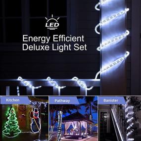 img 3 attached to 💡 Waterproof LED Rope Lights for Outdoor Decoration - 18 Feet, 216 LEDs, Connectable String Lighting for Tree, Bedroom, Camping Party, Garden, Wedding, Pool, Eaves, Christmas (White)