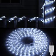 💡 waterproof led rope lights for outdoor decoration - 18 feet, 216 leds, connectable string lighting for tree, bedroom, camping party, garden, wedding, pool, eaves, christmas (white) логотип