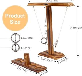 img 3 attached to 🎯 Tabletop Ring Toss Game Set - EunHo Hook and Shot Ring Toss: Handcrafted Natural Wood - Perfect Home Party, Bars Gift.