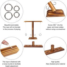 img 2 attached to 🎯 Tabletop Ring Toss Game Set - EunHo Hook and Shot Ring Toss: Handcrafted Natural Wood - Perfect Home Party, Bars Gift.