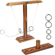 🎯 tabletop ring toss game set - eunho hook and shot ring toss: handcrafted natural wood - perfect home party, bars gift. логотип