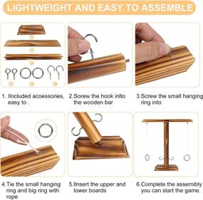 img 1 attached to 🎯 Tabletop Ring Toss Game Set - EunHo Hook and Shot Ring Toss: Handcrafted Natural Wood - Perfect Home Party, Bars Gift.