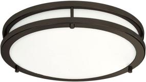 img 4 attached to 💡 LB72172 LED Flush Mount Ceiling Light: 10-Inch Modern Dimmable Round Fixture, Oil Rubbed Bronze, 4000K Cool White, 17W, 1350 Lumens, ETL & DLC Listed, Energy Star Rated. Perfect for Indoors, Hallways, and Kids' Rooms.