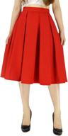 ysjera women's vintage pleated midi skirts: timeless a-line high waist swing flared skirts logo