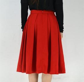 img 1 attached to YSJERA Women's Vintage Pleated Midi Skirts: Timeless A-Line High Waist Swing Flared Skirts