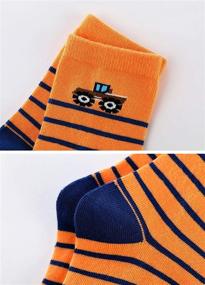 img 1 attached to 🧦 ZAKASA Kids Boy Socks: Fashionable Truck Tractor Lion Cat Cartoon Cotton Socks 5 Pack for Ages 2-13 Years