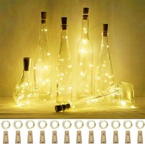 img 4 attached to 🍷 12 Pack LoveNite Wine Bottle Lights with Cork, Battery Operated 12 LED Cork Shape Silver Wire Colorful Fairy Mini String Lights for DIY, Party, Christmas, Halloween, Wedding Decor - Warm White