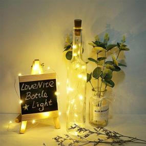 img 1 attached to 🍷 12 Pack LoveNite Wine Bottle Lights with Cork, Battery Operated 12 LED Cork Shape Silver Wire Colorful Fairy Mini String Lights for DIY, Party, Christmas, Halloween, Wedding Decor - Warm White