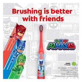 img 3 attached to 🦷 Colgate Kids Pj Masks Extra Soft Bristles Toothbrush - Battery Powered, Color May Vary | 1 Count