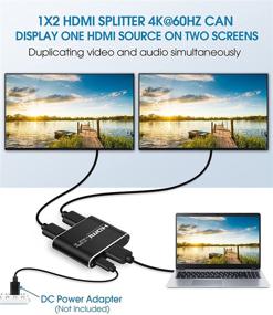 img 3 attached to 📺 avedio 4K@60Hz HDMI Splitter 1 in 2 Out for Dual Monitors, 2-Way HDMI 2.0 Splitter Video Distributor - Full HD 1080P 3D HDCP1.4 Support, Mirror Mode Only (Includes HDMI Cable)