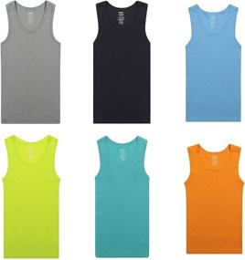 img 2 attached to Pack of 6 Buyless Fashion Boys Soft Cotton Scoop Neck Tagless Tank Tops - Undershirts