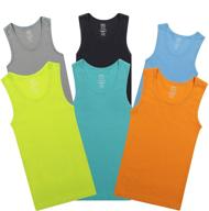 pack of 6 buyless fashion boys soft cotton scoop neck tagless tank tops - undershirts logo