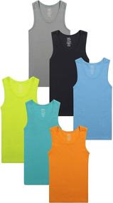 img 3 attached to Pack of 6 Buyless Fashion Boys Soft Cotton Scoop Neck Tagless Tank Tops - Undershirts