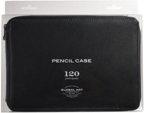 img 3 attached to 🖊️ Speedball Genuine Leather Pencil, Marker, and Pen Storage Case - Holds Up to 120 Standard Pencils and Art Supplies (Black)