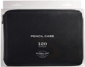 img 1 attached to 🖊️ Speedball Genuine Leather Pencil, Marker, and Pen Storage Case - Holds Up to 120 Standard Pencils and Art Supplies (Black)